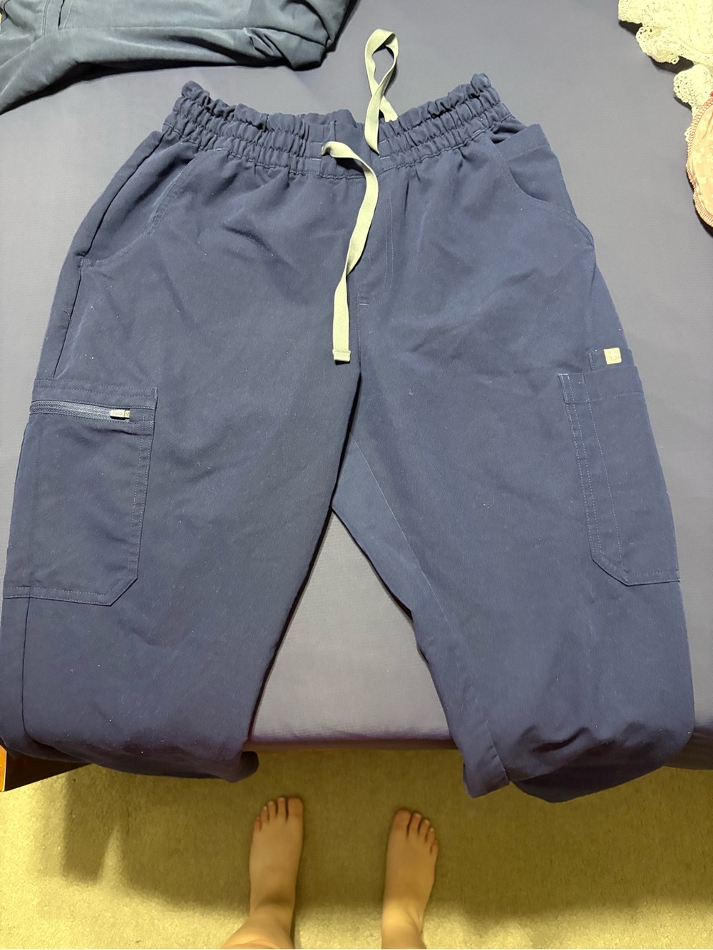 3 PAIRS | Figs Navy Scrub Joggers with Light Drawstring